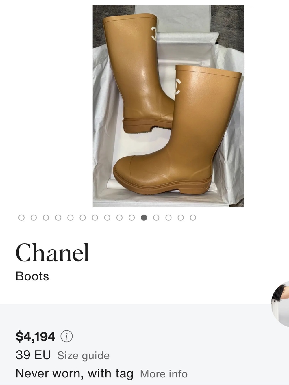 Chanel Logo Rain Boots - Picture 4 of 4